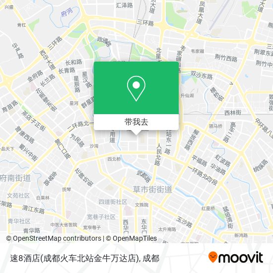速8酒店(成都火车北站金牛万达店)地图