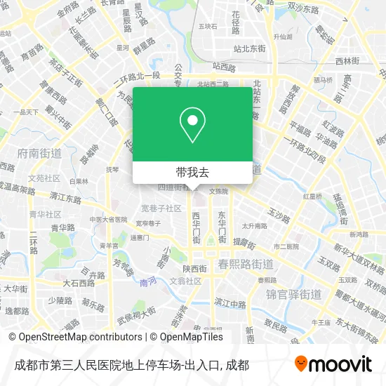 成都市第三人民医院地上停车场-出入口地图