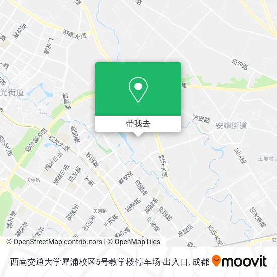 西南交通大学犀浦校区5号教学楼停车场-出入口地图