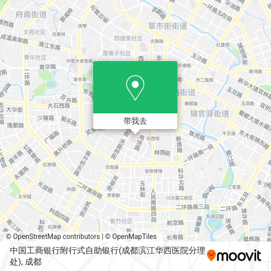 中国工商银行附行式自助银行(成都滨江华西医院分理处)地图