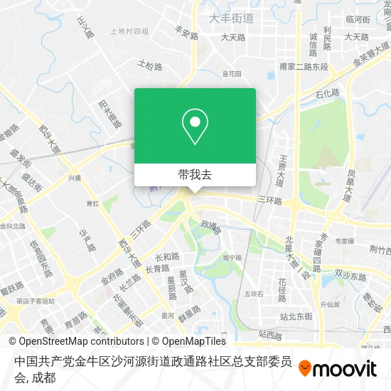 中国共产党金牛区沙河源街道政通路社区总支部委员会地图