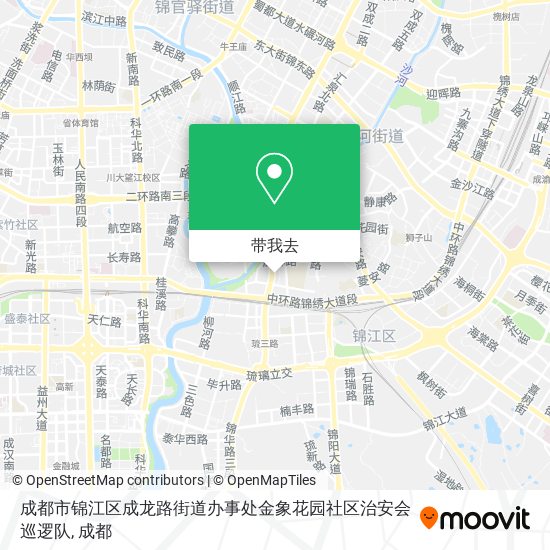 成都市锦江区成龙路街道办事处金象花园社区治安会巡逻队地图