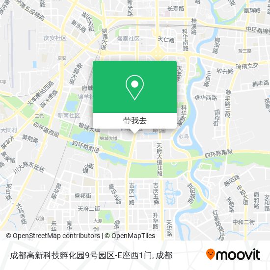 成都高新科技孵化园9号园区-E座西1门地图