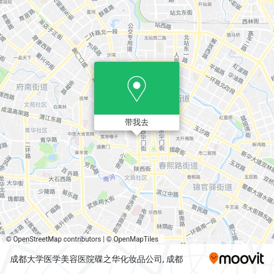 成都大学医学美容医院碟之华化妆品公司地图