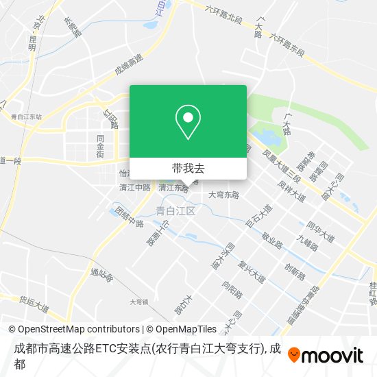 成都市高速公路ETC安装点(农行青白江大弯支行)地图
