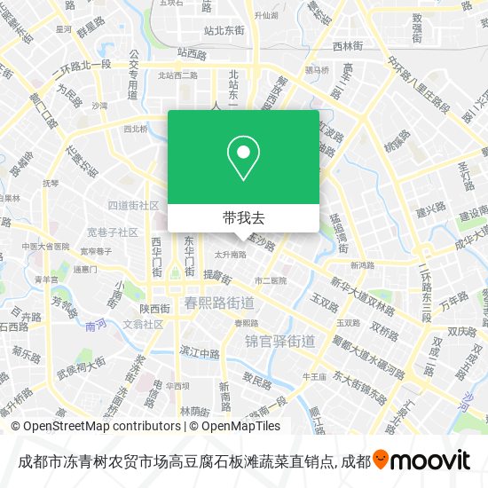 成都市冻青树农贸市场高豆腐石板滩蔬菜直销点地图