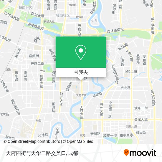 天府四街与天华二路交叉口地图