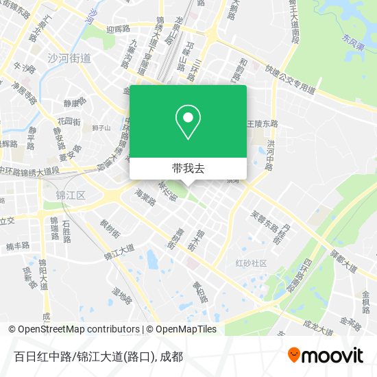 百日红中路/锦江大道(路口)地图
