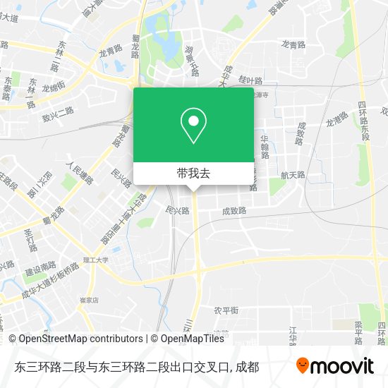 东三环路二段与东三环路二段出口交叉口地图