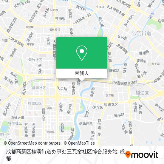 成都高新区桂溪街道办事处三瓦窑社区综合服务站地图