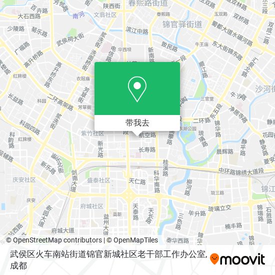 武侯区火车南站街道锦官新城社区老干部工作办公室地图