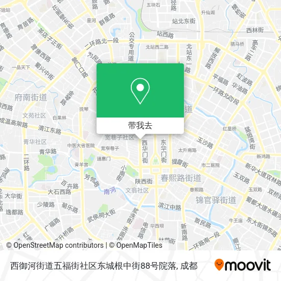 西御河街道五福街社区东城根中街88号院落地图