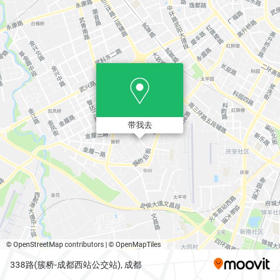 338路(簇桥-成都西站公交站)地图