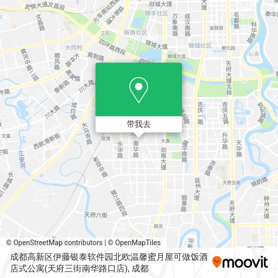 成都高新区伊藤银泰软件园北欧温馨蜜月屋可做饭酒店式公寓(天府三街南华路口店)地图