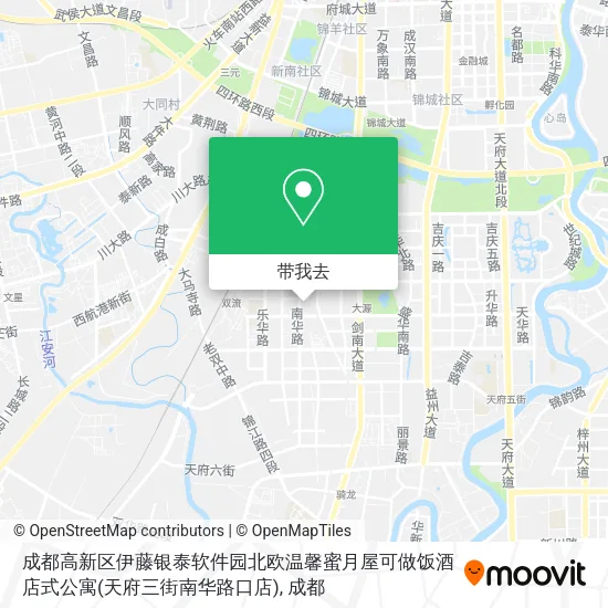 成都高新区伊藤银泰软件园北欧温馨蜜月屋可做饭酒店式公寓(天府三街南华路口店)地图