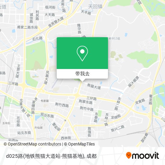 d025路(地铁熊猫大道站-熊猫基地)地图