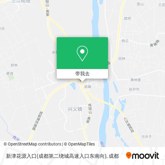 新津花源入口(成都第二绕城高速入口东南向)地图
