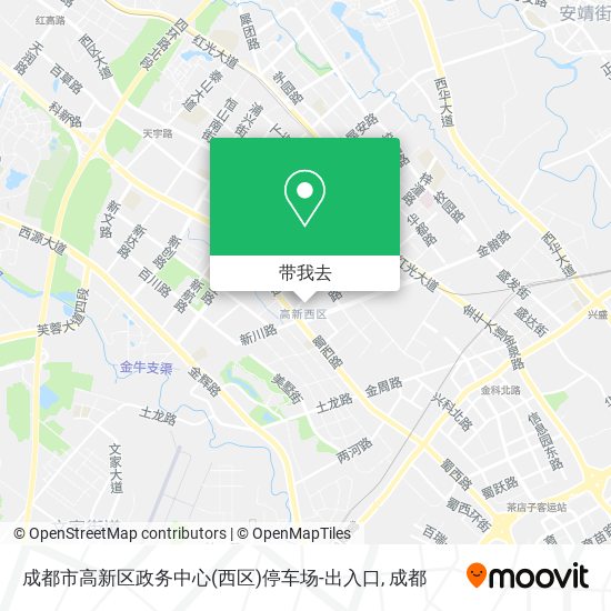成都市高新区政务中心(西区)停车场-出入口地图