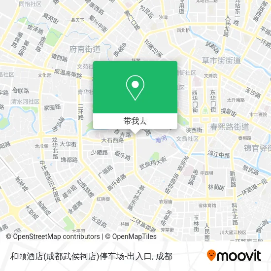 和颐酒店(成都武侯祠店)停车场-出入口地图