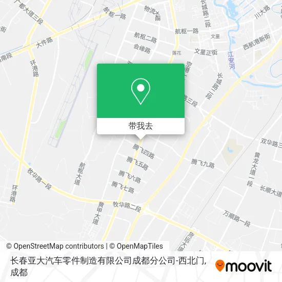 长春亚大汽车零件制造有限公司成都分公司-西北门地图