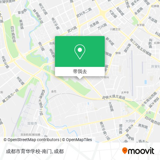 成都市育华学校-南门地图