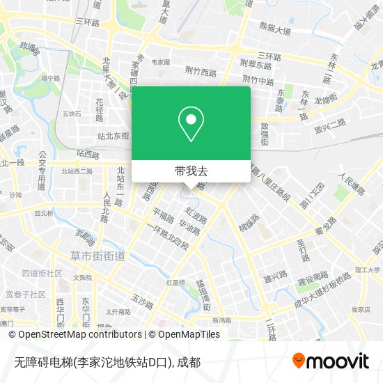 无障碍电梯(李家沱地铁站D口)地图