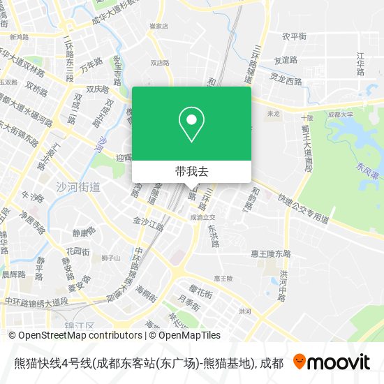 熊猫快线4号线(成都东客站(东广场)-熊猫基地)地图