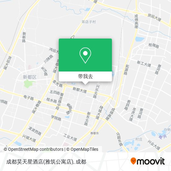 成都昊天星酒店(雅筑公寓店)地图