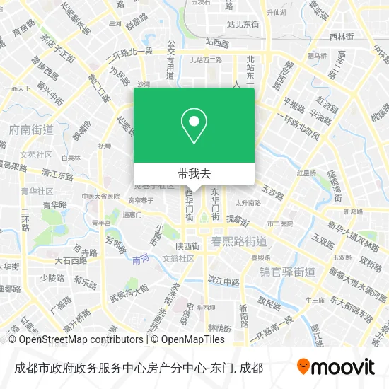 成都市政府政务服务中心房产分中心-东门地图