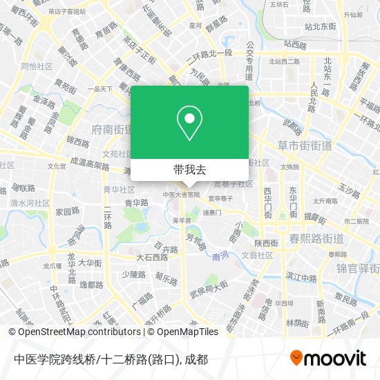 中医学院跨线桥/十二桥路(路口)地图