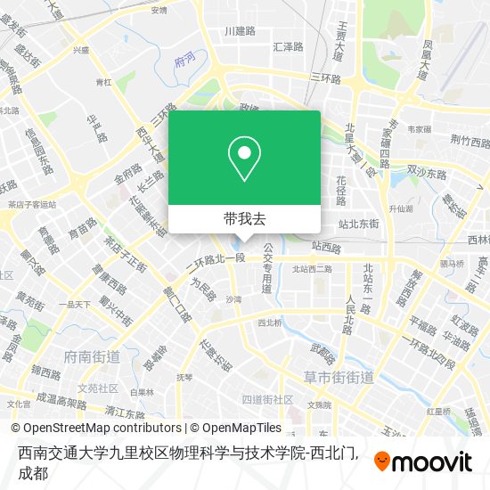 西南交通大学九里校区物理科学与技术学院-西北门地图
