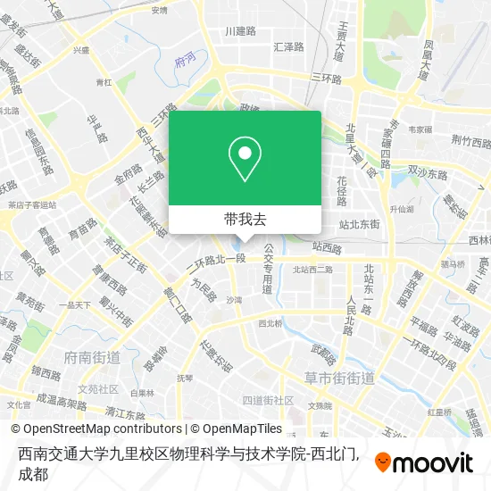 西南交通大学九里校区物理科学与技术学院-西北门地图