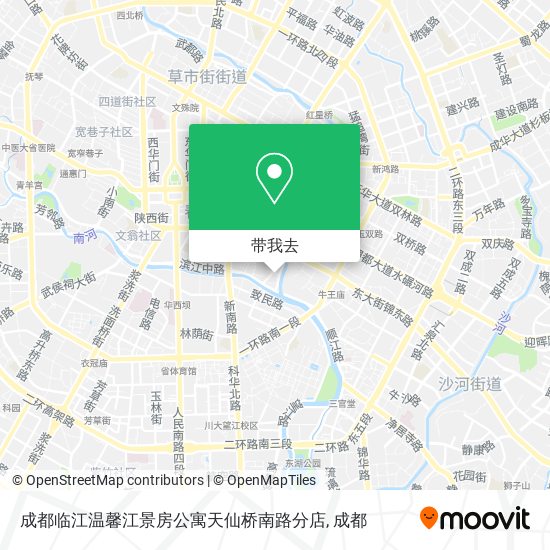 成都临江温馨江景房公寓天仙桥南路分店地图