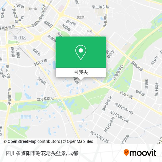 四川省资阳市谢花老头盆景地图