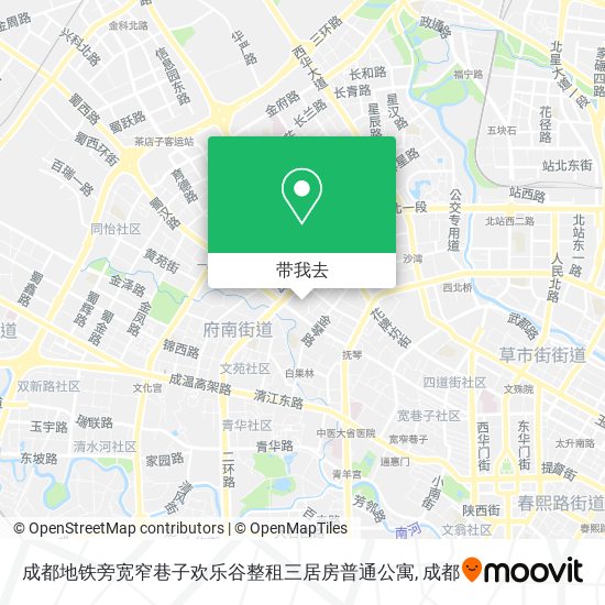 成都地铁旁宽窄巷子欢乐谷整租三居房普通公寓地图