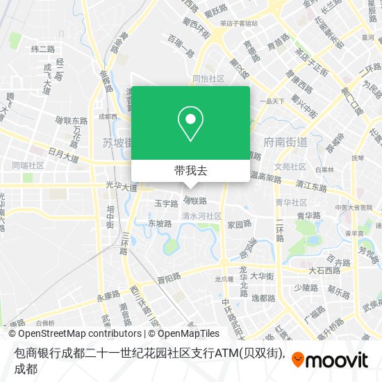 包商银行成都二十一世纪花园社区支行ATM(贝双街)地图