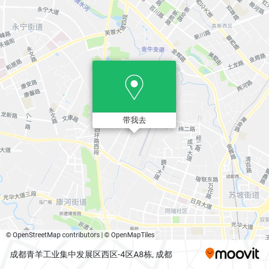 成都青羊工业集中发展区西区-4区A8栋地图