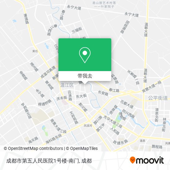 成都市第五人民医院1号楼-南门地图