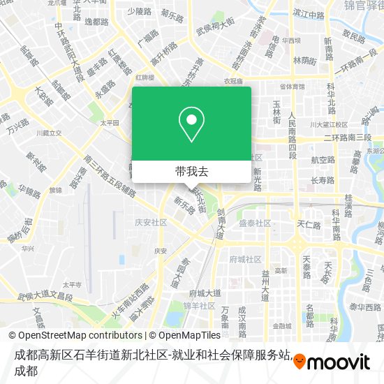 成都高新区石羊街道新北社区-就业和社会保障服务站地图