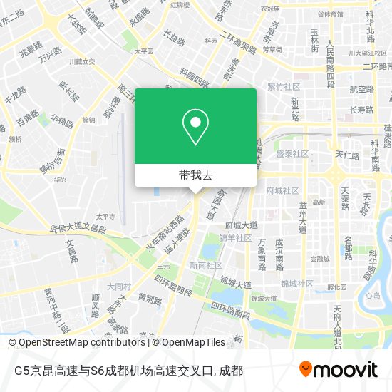 G5京昆高速与S6成都机场高速交叉口地图