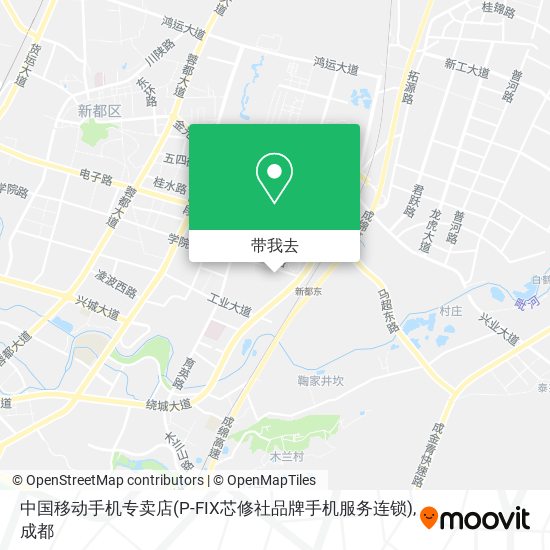 中国移动手机专卖店(P-FIX芯修社品牌手机服务连锁)地图