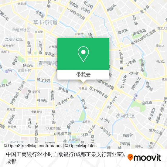 中国工商银行24小时自助银行(成都芷泉支行营业室)地图