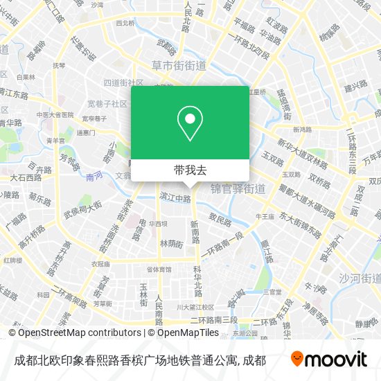 成都北欧印象春熙路香槟广场地铁普通公寓地图
