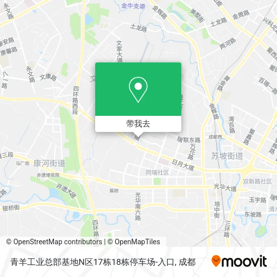 青羊工业总部基地N区17栋18栋停车场-入口地图
