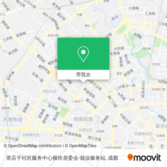 茶店子社区服务中心横街居委会-就业服务站地图