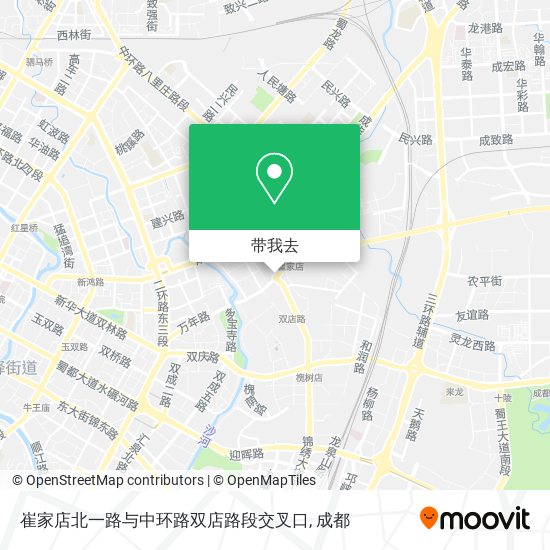 崔家店北一路与中环路双店路段交叉口地图