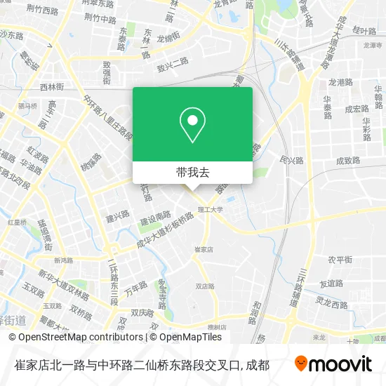 崔家店北一路与中环路二仙桥东路段交叉口地图