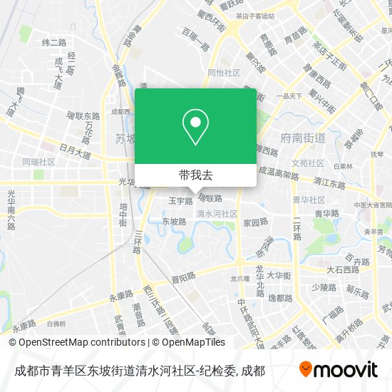 成都市青羊区东坡街道清水河社区-纪检委地图