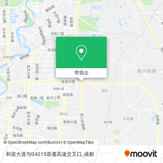 和迎大道与G4215蓉遵高速交叉口地图