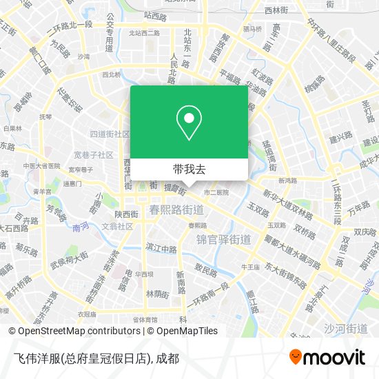 飞伟洋服(总府皇冠假日店)地图